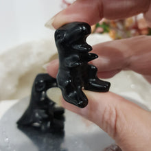 Load image into Gallery viewer, Dinosaur Black Obsidian Crystal Carving Stone 35mm
