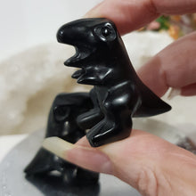 Load image into Gallery viewer, Dinosaur Black Obsidian Crystal Carving Stone 35mm
