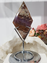 Load image into Gallery viewer, Amethyst Agate Diamond Crystal Carving on Gold Stand stone 165mm 2
