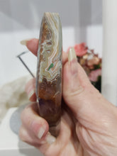 Load image into Gallery viewer, Amethyst Agate Diamond Crystal Carving on Gold Stand stone 165mm 2
