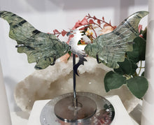 Load image into Gallery viewer, Dragon Wings on Stand Prehnite Crystal Carving Stone stone 135mm 1
