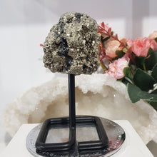 Load image into Gallery viewer, Pyrite Raw Crystal Cluster Specimen on Stand Stone 120mm 1 LARGE
