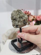 Load image into Gallery viewer, Pyrite Raw Crystal Cluster Specimen on Stand Stone 120mm 1 LARGE
