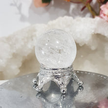 Load image into Gallery viewer, Quartz Sphere Crystal Carving on Silver Stand Stone 30mm 6
