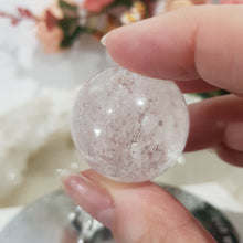 Load image into Gallery viewer, Quartz Sphere Crystal Carving on Silver Stand Stone 30mm 6
