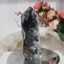 Load image into Gallery viewer, Black Sphalerite Crystal Point Tower Stone 90mm 9
