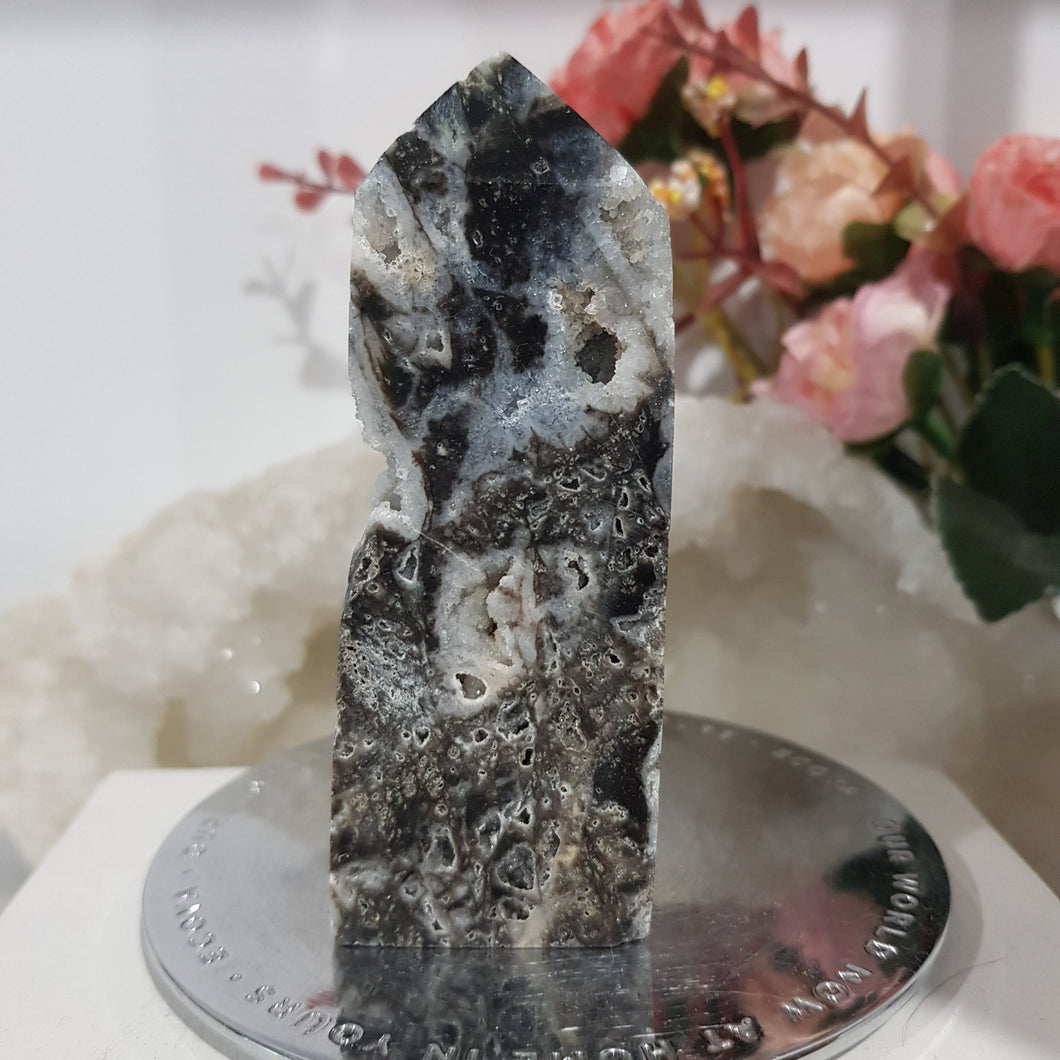 Black Sphalerite Crystal Point Tower Stone 90mm 9