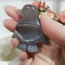 Load image into Gallery viewer, PENGUIN Druzy Agate Crystal Carving Stone 55mm 3
