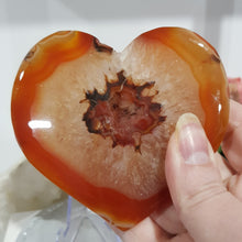 Load image into Gallery viewer, Carnelian Crystal Heart Carving Stone 95mm GORGEOUS 10
