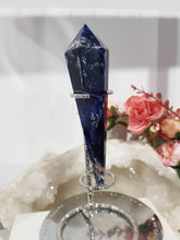 Load image into Gallery viewer, Sodalite Sceptor on Silver Stand Crystal Carving Stone 150mm 2
