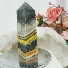 Load image into Gallery viewer, Bumblebee Jasper Crystal Obelisk Tower 90mm 1
