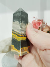 Load image into Gallery viewer, Bumblebee Jasper Crystal Obelisk Tower 90mm 1
