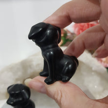 Load image into Gallery viewer, Dog Happy Puppy Black Obsidian Crystal Carving 40mm
