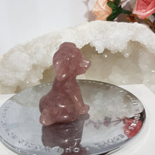 Load image into Gallery viewer, Dog Happy Puppy Strawberry Quartz Crystal Carving 40mm
