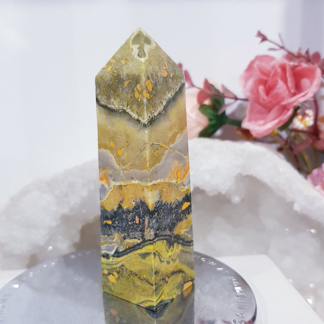 Bumblebee Jasper Crystal Obelisk Tower 90mm 2