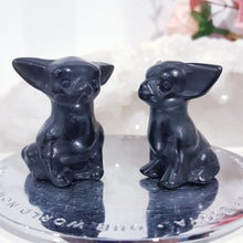 Load image into Gallery viewer, Dog Chihuahua Black Obsidian Crystal Carving 40mm
