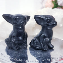 Load image into Gallery viewer, Dog Chihuahua Black Obsidian Crystal Carving 40mm
