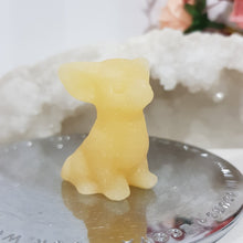 Load image into Gallery viewer, Dog Chihuahua Orange Calcite Crystal Carving 40mm
