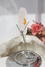 Load image into Gallery viewer, Daisy Selenite Crystal Carving on Stand Stone 130mm 2 flower
