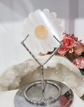 Load image into Gallery viewer, Daisy Selenite Crystal Carving on Stand Stone 130mm 2 flower
