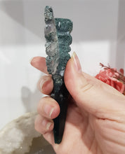 Load image into Gallery viewer, DAGGER WITH ANGEL WINGS Moss Agate Crystal Carving Stone 110mm 1
