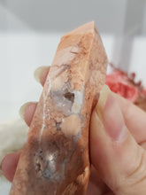 Load image into Gallery viewer, Pink Agate Natural Crystal Point Obelisk Tower Stone 78mm 4
