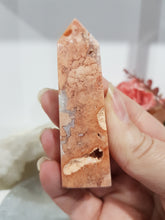 Load image into Gallery viewer, Pink Agate Natural Crystal Point Obelisk Tower Stone 78mm 4
