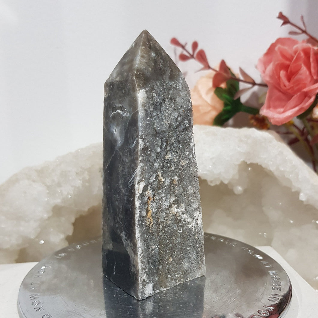 Black Sphalerite Crystal Point Obelisk Tower Stone 88mm 10 SO SPARKLY!