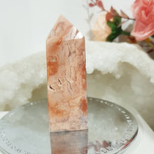 Load image into Gallery viewer, Pink Agate Natural Crystal Point Obelisk Tower Stone 70mm 6
