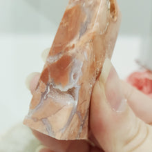 Load image into Gallery viewer, Pink Agate Natural Crystal Point Obelisk Tower Stone 70mm 6
