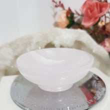 Load image into Gallery viewer, BOWL Pink Calcite Crystal Carving Stone 70mm 1  UV GLOW!
