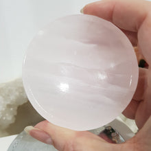 Load image into Gallery viewer, BOWL Pink Calcite Crystal Carving Stone 70mm 1  UV GLOW!
