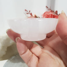 Load image into Gallery viewer, BOWL Pink Calcite Crystal Carving Stone 70mm 1  UV GLOW!
