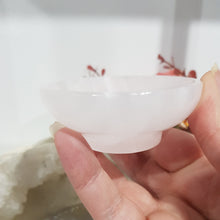 Load image into Gallery viewer, BOWL Pink Calcite Crystal Carving Stone 70mm 1  UV GLOW!
