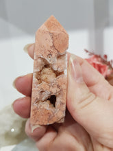 Load image into Gallery viewer, Pink Agate Natural Crystal Point Obelisk Tower Stone 70mm 7
