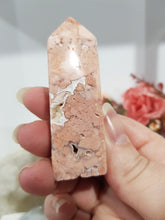 Load image into Gallery viewer, Pink Agate Natural Crystal Point Obelisk Tower Stone 70mm 7
