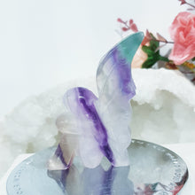 Load image into Gallery viewer, Fairy Fluorite Crystal Carving Stone 70mm 2 ON A SLIGHT LEAN DISCOUNTED
