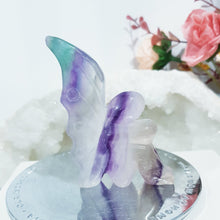 Load image into Gallery viewer, Fairy Fluorite Crystal Carving Stone 70mm 2 ON A SLIGHT LEAN DISCOUNTED
