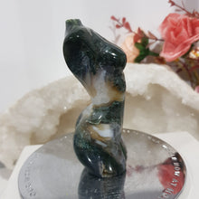 Load image into Gallery viewer, BODY female torso Moss Agate Crystal Carving Stone 80mm GORGEOUS!
