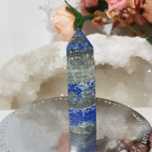 Load image into Gallery viewer, Lapis Lazuli with Pyrite Sparkles Crystal Point tower Stone 60mm 6
