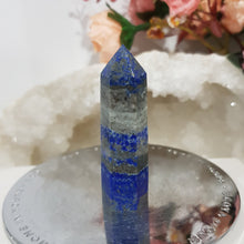 Load image into Gallery viewer, Lapis Lazuli with Pyrite Sparkles Crystal Point tower Stone 60mm 6
