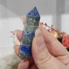 Load image into Gallery viewer, Lapis Lazuli with Pyrite Sparkles Crystal Point tower Stone 60mm 6
