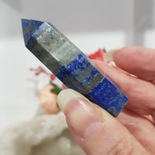 Load image into Gallery viewer, Lapis Lazuli with Pyrite Sparkles Crystal Point tower Stone 60mm 6
