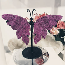 Load image into Gallery viewer, Butterfly Wings on Stand Ruby Crystal carving gemstone stone 120mm 3
