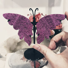 Load image into Gallery viewer, Butterfly Wings on Stand Ruby Crystal carving gemstone stone 120mm 3
