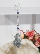 Load image into Gallery viewer, DIVINE GUIDANCE - CONNECTION / BALANCE / SPIRITUALITY - Apophyllite Raw Specimen Silver Wired Crystal Energy Enhancer© / Hanger / Ornament / Sun Catcher 200mm EE61
