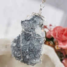Load image into Gallery viewer, DIVINE GUIDANCE - CONNECTION / BALANCE / SPIRITUALITY - Apophyllite Raw Specimen Silver Wired Crystal Energy Enhancer© / Hanger / Ornament / Sun Catcher 200mm EE61
