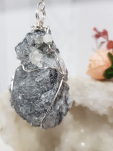 Load image into Gallery viewer, DIVINE GUIDANCE - CONNECTION / BALANCE / SPIRITUALITY - Apophyllite Raw Specimen Silver Wired Crystal Energy Enhancer© / Hanger / Ornament / Sun Catcher 200mm EE61
