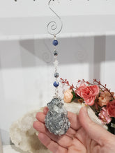 Load image into Gallery viewer, DIVINE GUIDANCE - CONNECTION / BALANCE / SPIRITUALITY - Apophyllite Raw Specimen Silver Wired Crystal Energy Enhancer© / Hanger / Ornament / Sun Catcher 200mm EE61
