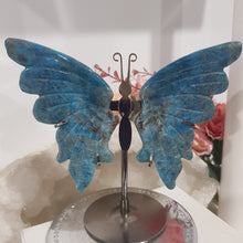 Load image into Gallery viewer, Butterfly Wings on Stand Apatite Crystal carving gemstone stone 120mm 4
